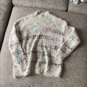 Multicolored mock neck sweater